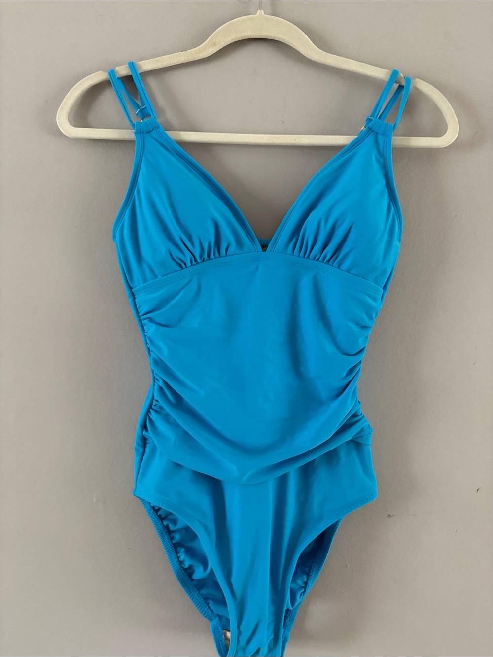 Shade & Shore Bright Turquoise One-Piece Swimsuit Small